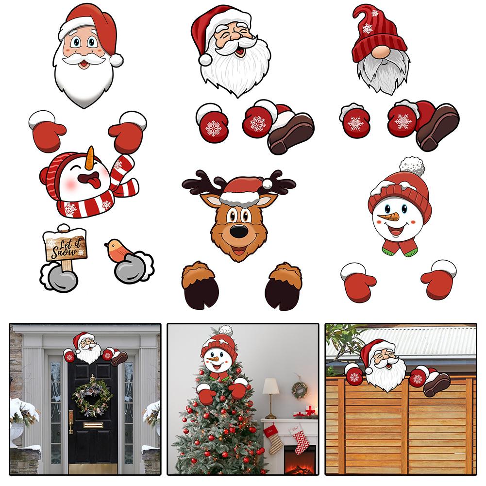 Christmas Fence Decoration DIY Garden Fence Sign Outdoor Xmas Decor Santa Clause
