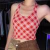 Export Yoga Clothes with Chest Pad Women's Beauty Back Vest Halterneck Printed Sports Gym Running Dance Training Top