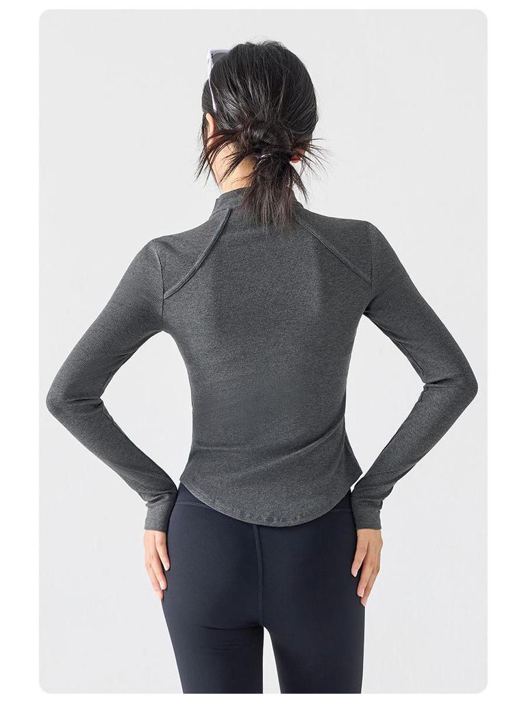 2025 Autumn/Winter Women's Stand Collar Slim Fit Yoga Jacket for Running and Sports