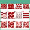 Stunning Red Geometric Wave Pillow Case For Sofa Car And Home Decoration