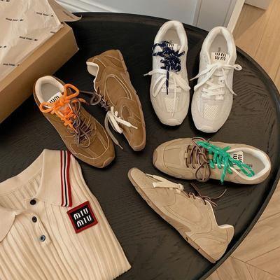 Cowhide Version of Grape Mother, the Same Type of German Training Shoes, Retro Lace-up Flat-bottomed Versatile Breathable Casual Sports Shoes, Wome