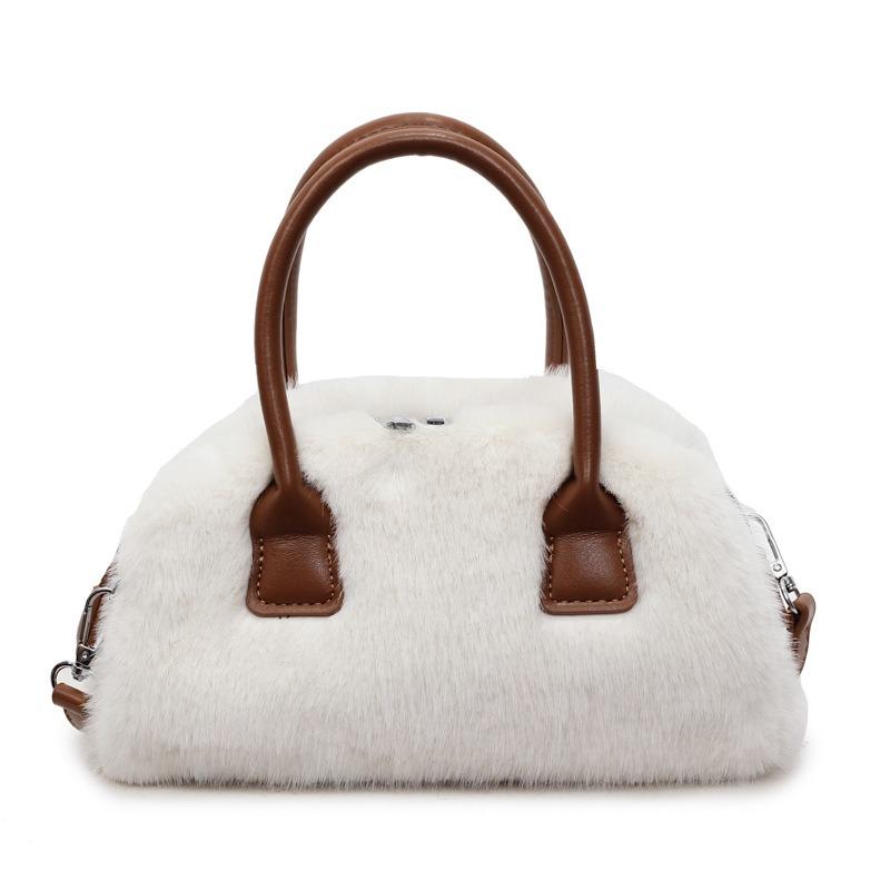 Plush bag women's new high-end fashion versatile messenger bag popular portable wool bag