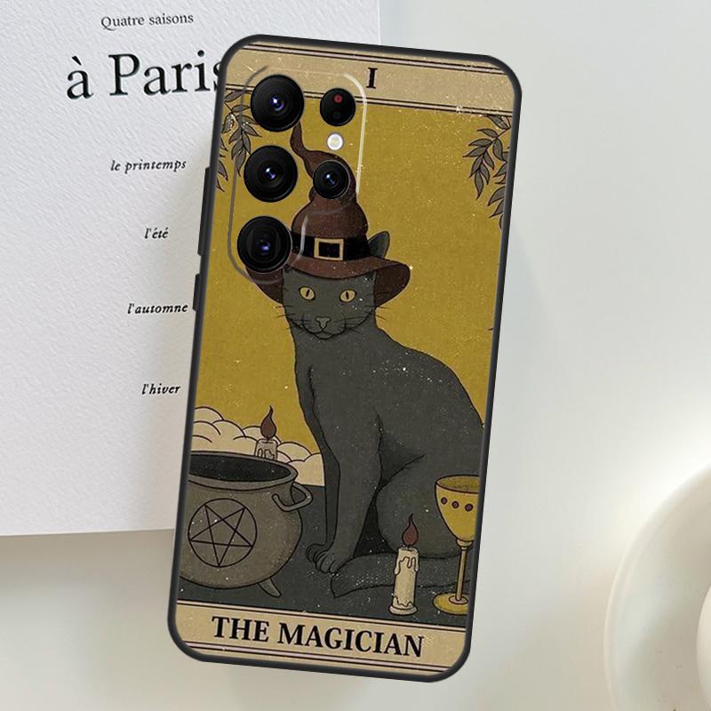 

Moon Tarot Witch Cat Case For Samsung Galaxy S26 Ultra S25 S24 S23 S22 S21 S10 Plus S20 FE S25 Ultra Phone Cover Galaxy S21