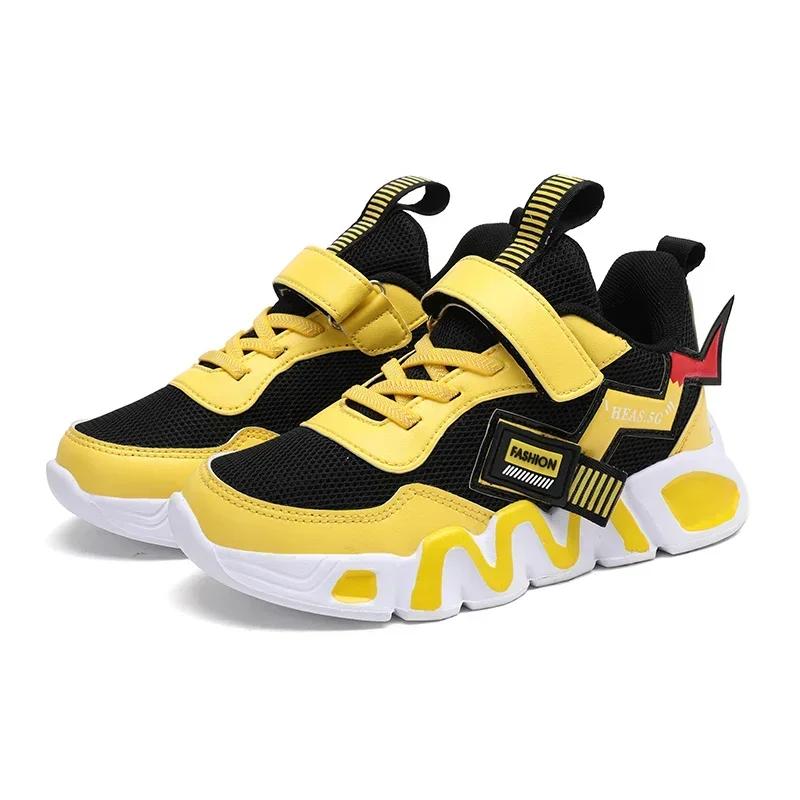

Cartoon Kids shoe for Boys Mesh Sneakers Children Casual Sport Little Boy Running Tenis Yellow School Student shoe 2025 39