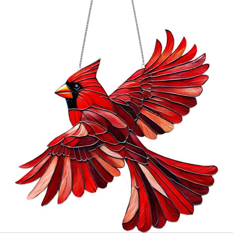 Painted Acrylic Material Myth Fire Phoenix Tortoise SUN CATCHER Glass Lacquer Window Hanging Decoration Porch Hanging Decoration
