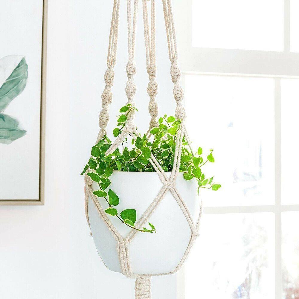 Handmade Cotton Rope Hanger Flower Pot Boho Plant Hanger Durable Flower Pot Holder  Home
