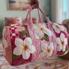 Borsa Duffel da Viaggio Grande Capacità Trapuntatura 3D Artigianato Stampa Fiore Farfalla Borse Tote Borsa Sportiva Palestra Per Campeggio all'Aperto