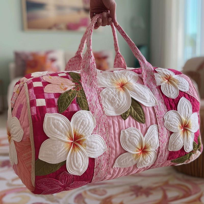 Borsa Duffel da Viaggio Grande Capacità Trapuntatura 3D Artigianato Stampa Fiore Farfalla Borse Tote Borsa Sportiva Palestra Per Campeggio all'Aperto