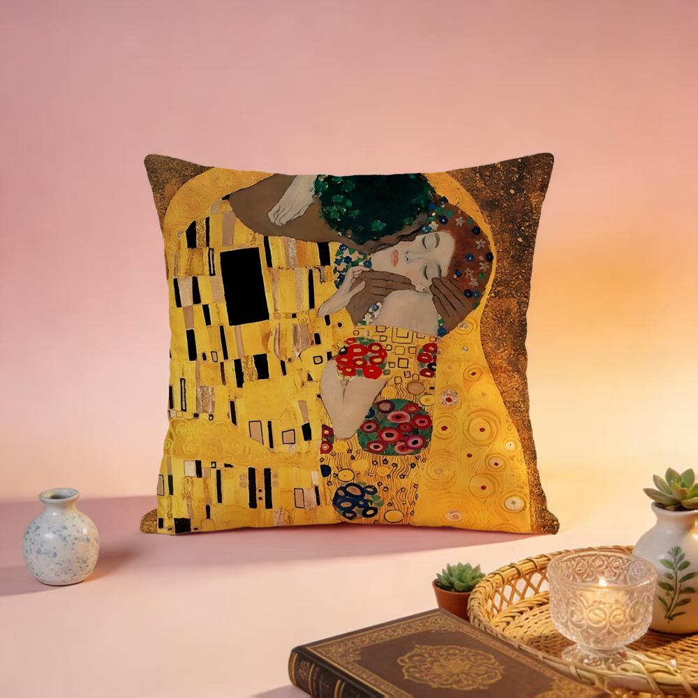 Hot GGGustav Klimted Cushion Cover Premium SkinFriendly Pillow Case MultiPurpose for Home Office Travel