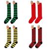 New Arrival Kids Christmas Socks With Cute Cartoon Deer Plush Toy Polyester Fabric Friction Resistant