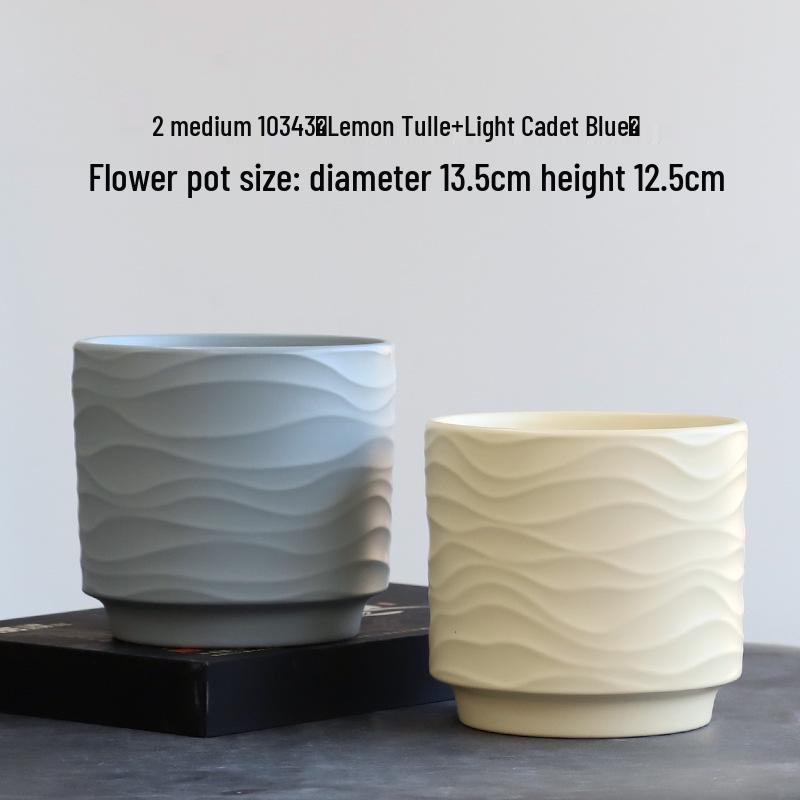 Nordic Minimalist Ceramic Flower Pot with Tray for Phalaenopsis, Orchid, and Succulent Plants