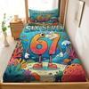 3pcs Funny 67 Element Print Coreless Bed Sheet Set Multiple Sizes Soft Bed Covers, Bedroom Bedding Decorations, Gifts, Bedding