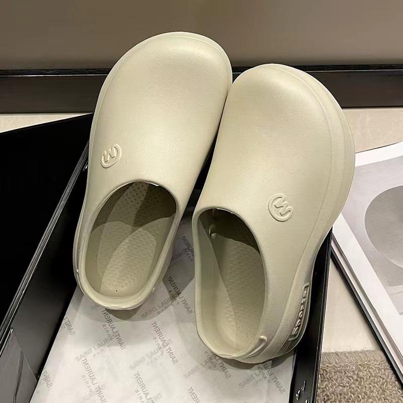 

Height-increasing chef shoes integrated slippers thick-soled bag head wear new lightweight non-slip hole shoes half slippers women s wholesale 36-37 білий