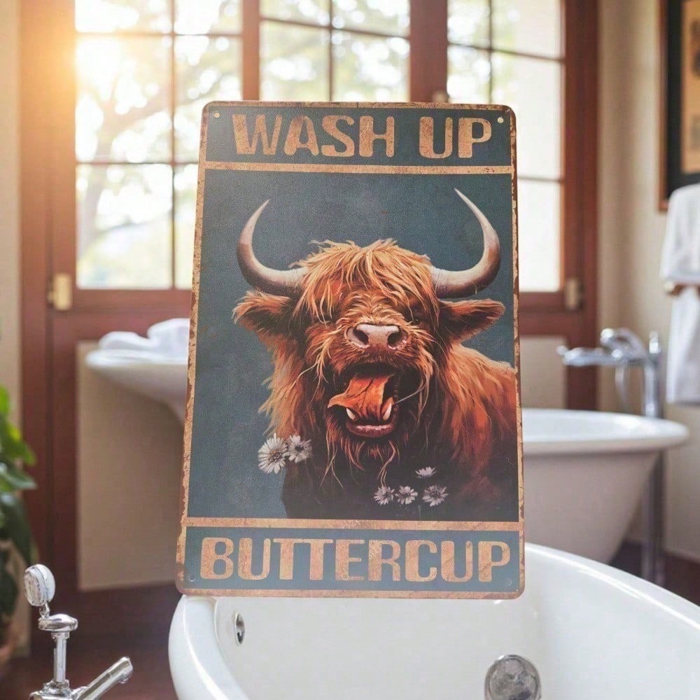 

ArtClass Signs Vintage Bathroom Wall Decor Rustic Metal Tin Wash Up Sign Farmhouse Bathroom Shelf Label Waterproof Home Decor Ru різнокольоровий