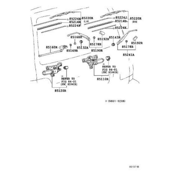 TOYOTA Genuine Rear Wiper Part Number (Toyota) Part Rubber, 85214-10100