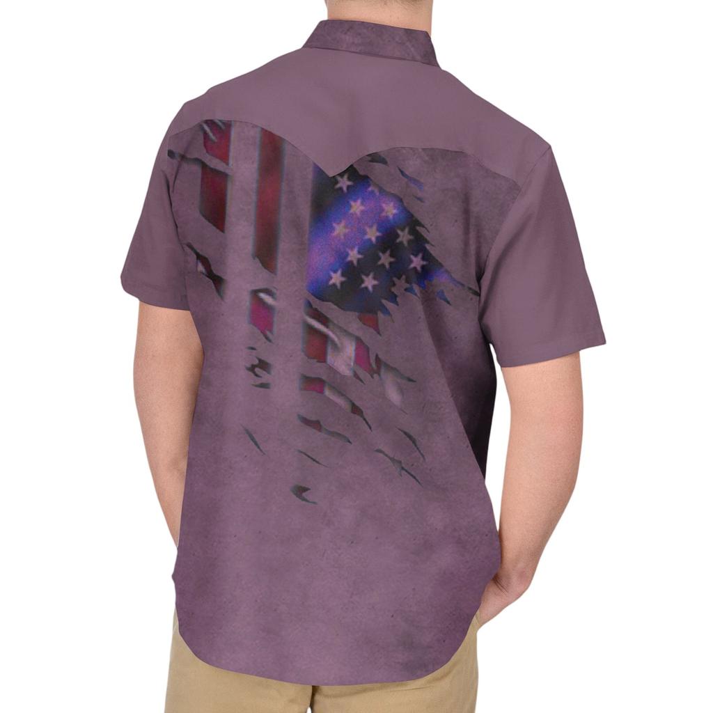 Men'S Fashionable Lapel And Shoulder Length Short Sleeved Casual Top