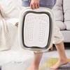 Thickened Portable Foldable Foot Bath Tub with Lid Space Saving Silicone Massage Basin for Home Use