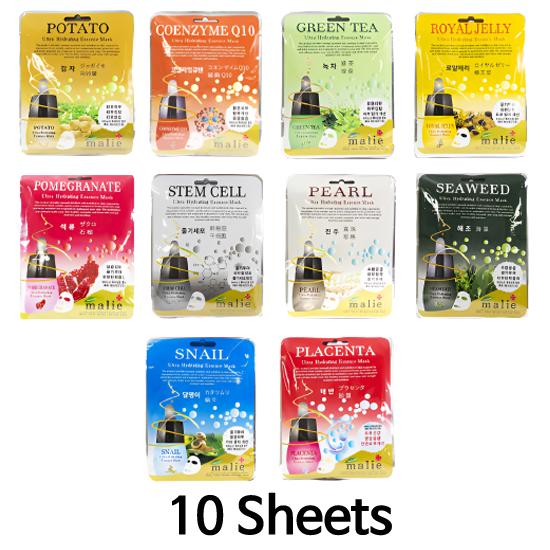 

Тканевая маска для лица, увлажняющая эссенционная маска для ухода за кожей (10 видов) корейская косметика 10 Sheets