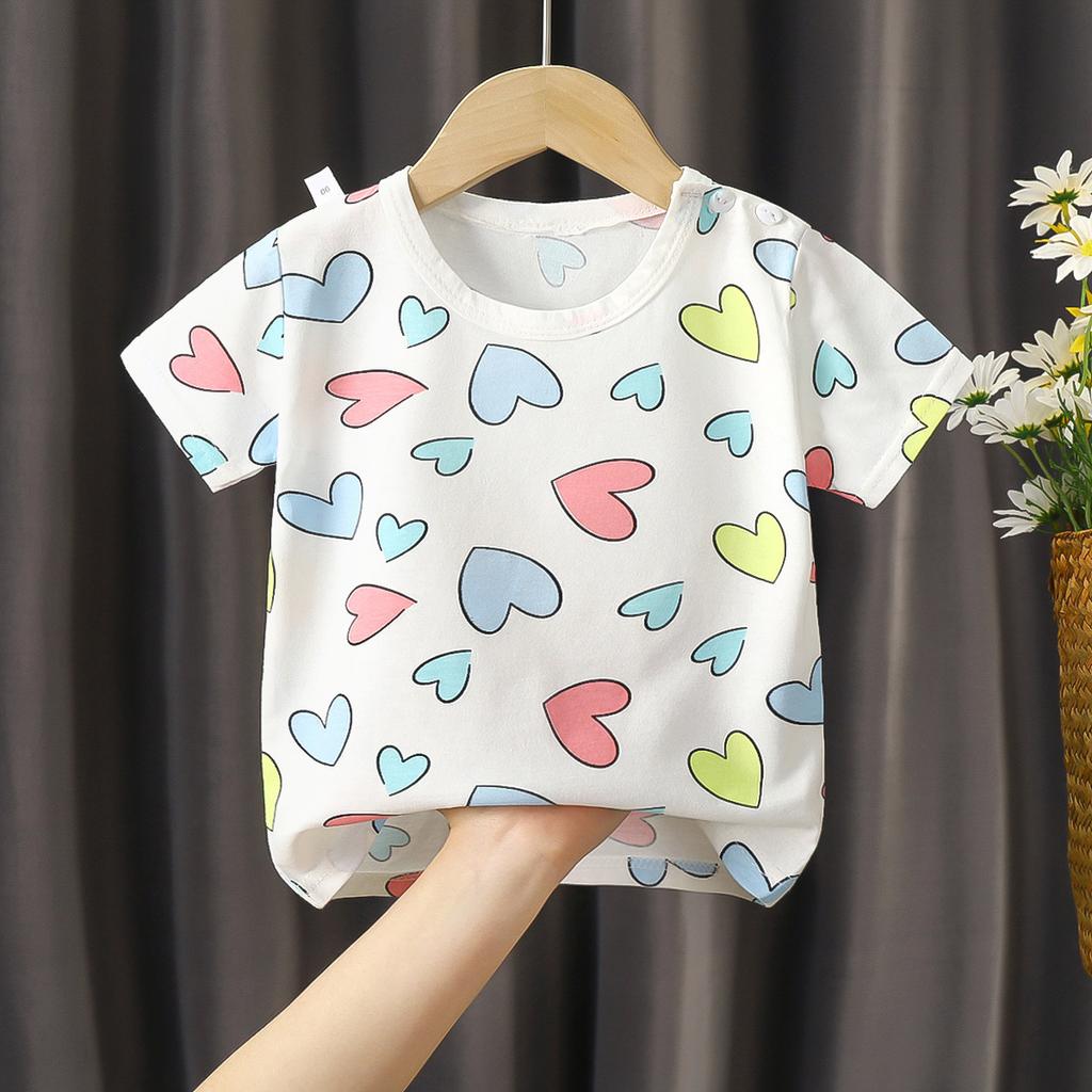 Girls Summer New Summer Clothes Stylish Children's Thin T-shirt Shorts