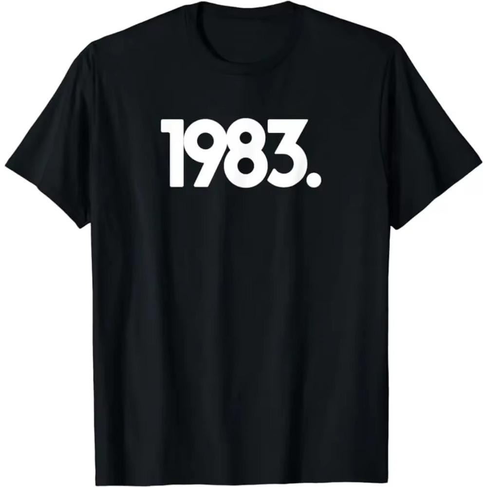 Retro Streetwear Birthday T-Shirt for Men Born In 1983 Style Men's Graphic T-Shirts Birthday Gifts TShirt Harajuku Men Clothing