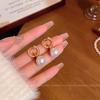 Hong Kong-style retro style slightly inlaid pearl ear rings women's light luxury popular earrings design earrings