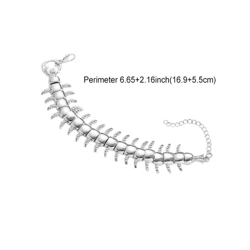 Einzigartiges Gotisches Tausendfüßler-Design Legierungsarmband Leichtes Bequemes Armband Für Alltagsoutfits Und Partys