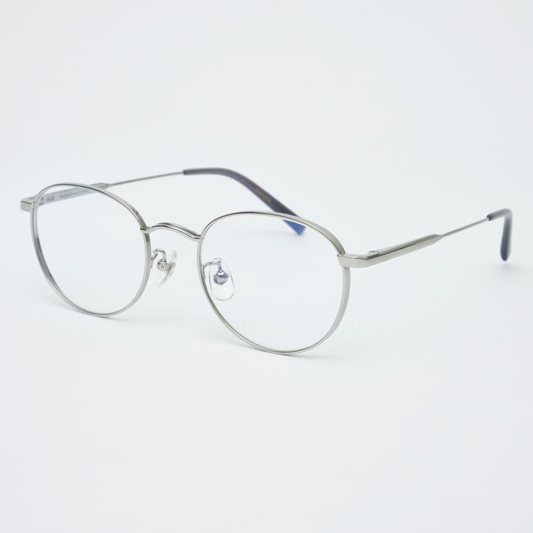 Alloaiweeo Al8401 11111G Titanium Silver Layered Bridge Eyeglass Frame Blue Light Lens Selection