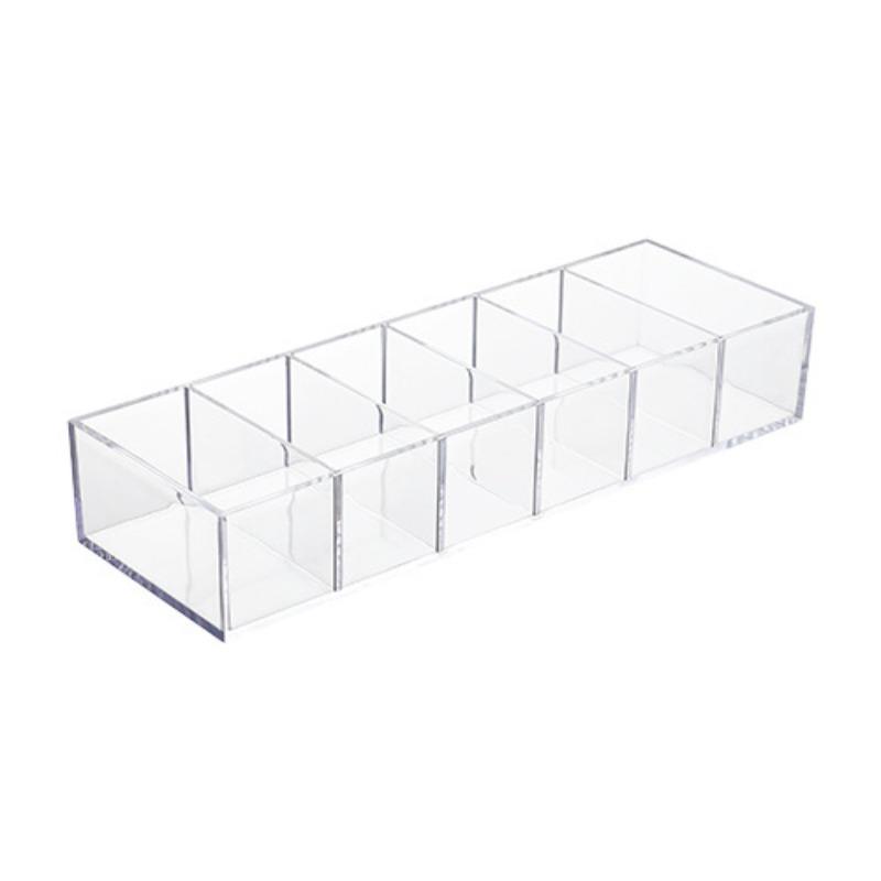 Desktop Cosmetics Storage Box, Transparent and Detachable, Household Compartments, Student Dormitory Skincare Product Rack, Lipstick Rack