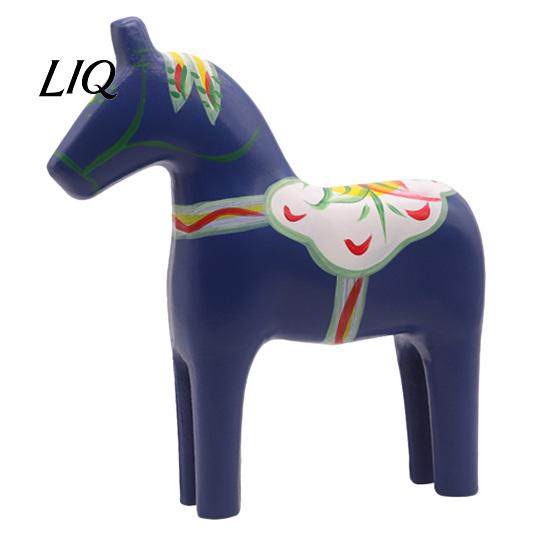 Decorazione Cavallo Svedese Tradizionale Figurine Trojan Dala Dipinte a Mano Statua in Legno Massiccio Ornamento Decorativo Rustico da Tavolo per Casa Fattoria