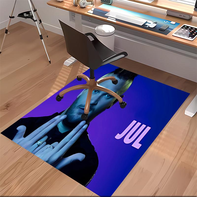 1pc Jul rapper Print Area Rug - Soft, Washable Non-Slip Indoor Mat for Office Chairs, Living Room, Home Office Decorative Rug