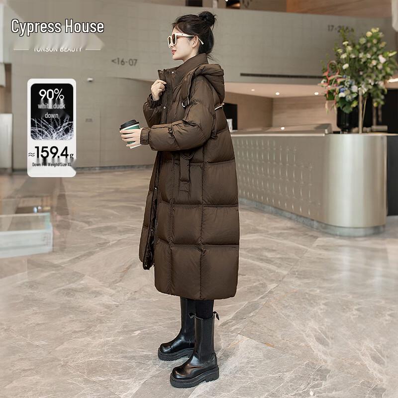 

Женский пуховик средней длины с капюшоном Sibaishe, 90% пуха 2XL