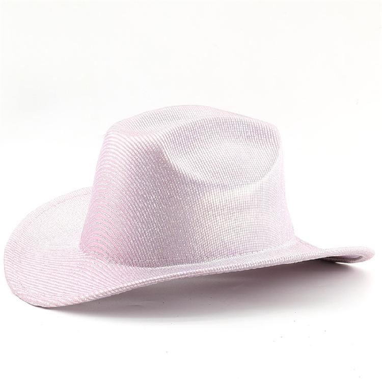 Fluorescence Western Hat Large Brims Knight Hat Cool Nightclub Hat Party Supply Large Brims Hat Shimmering Travel Sun Hat