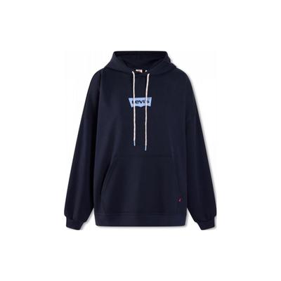 Levis Einfarbiges Kapuzen-Sweatshirt mit Kordelzug Langarm Damen Sweatshirt Blau A3397-0009