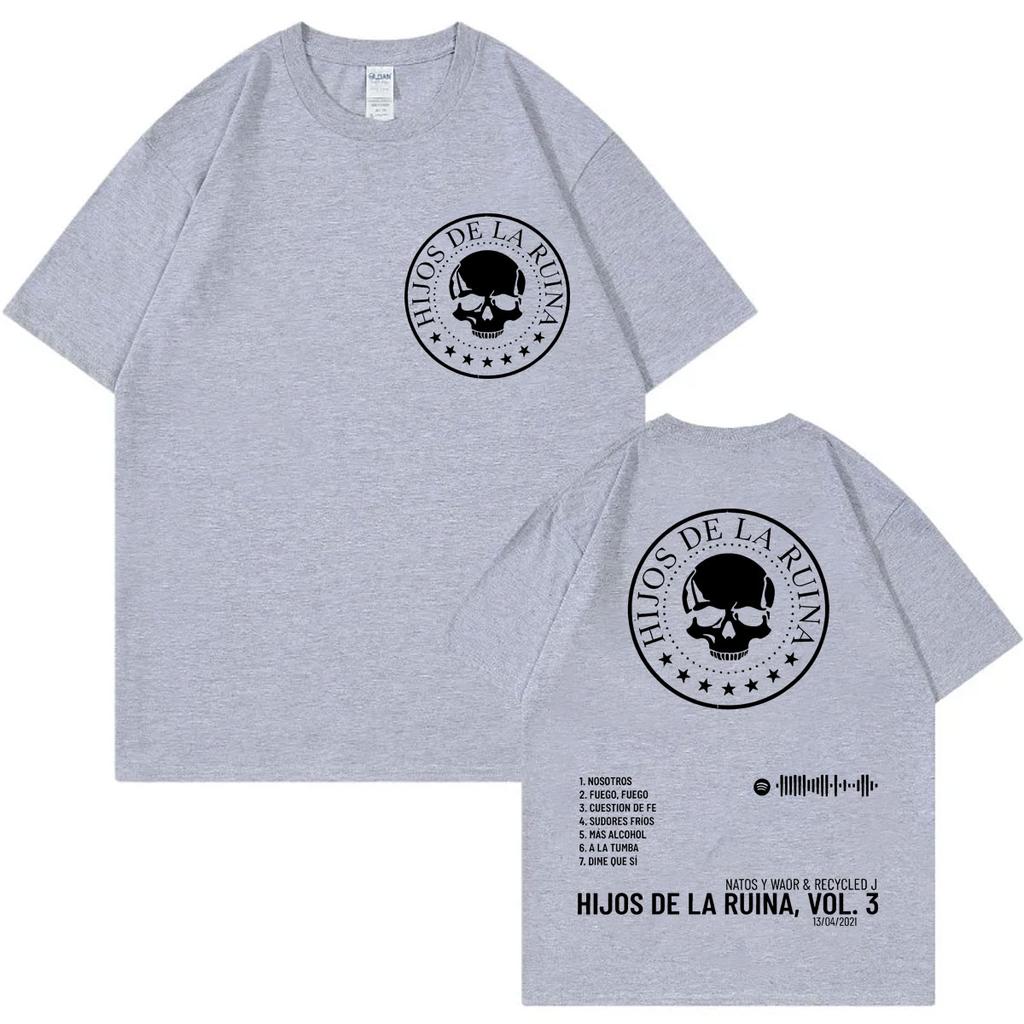 Rapper Natos Y Waor Double Sided Print T Shirt Hip Hop Vintage Short Sleeve Tshirt Men Women Casual Fashion Oversized Tshirts