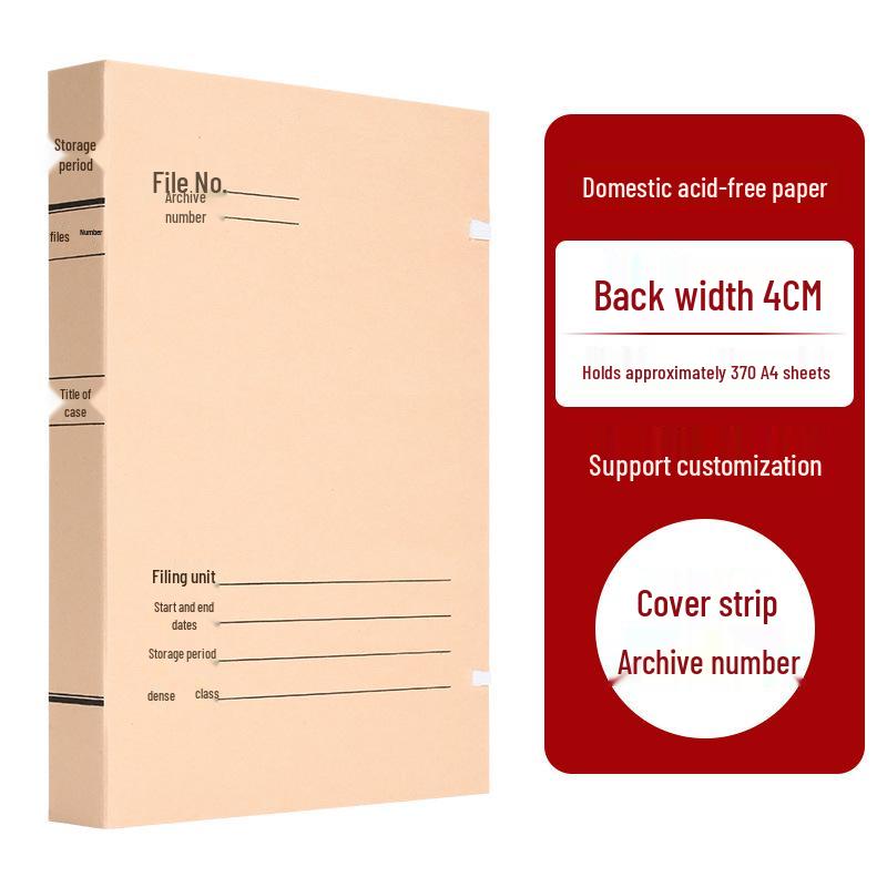 Pack of 10 Acid-Free Kraft Paper A4 Document Boxes - Thickened for Engineering and Construction Files