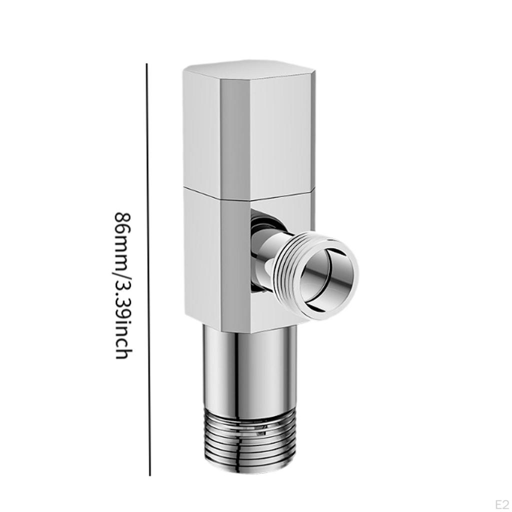 Angle Stop Valve G1/2 Shut Off Leakproof 1/2'' Inlet Outlet with Adapter for Toilet Kitchen