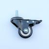 2.5 Inch Black Gold Diamond Swivel Wheel Caster with Threaded Stem and Brake