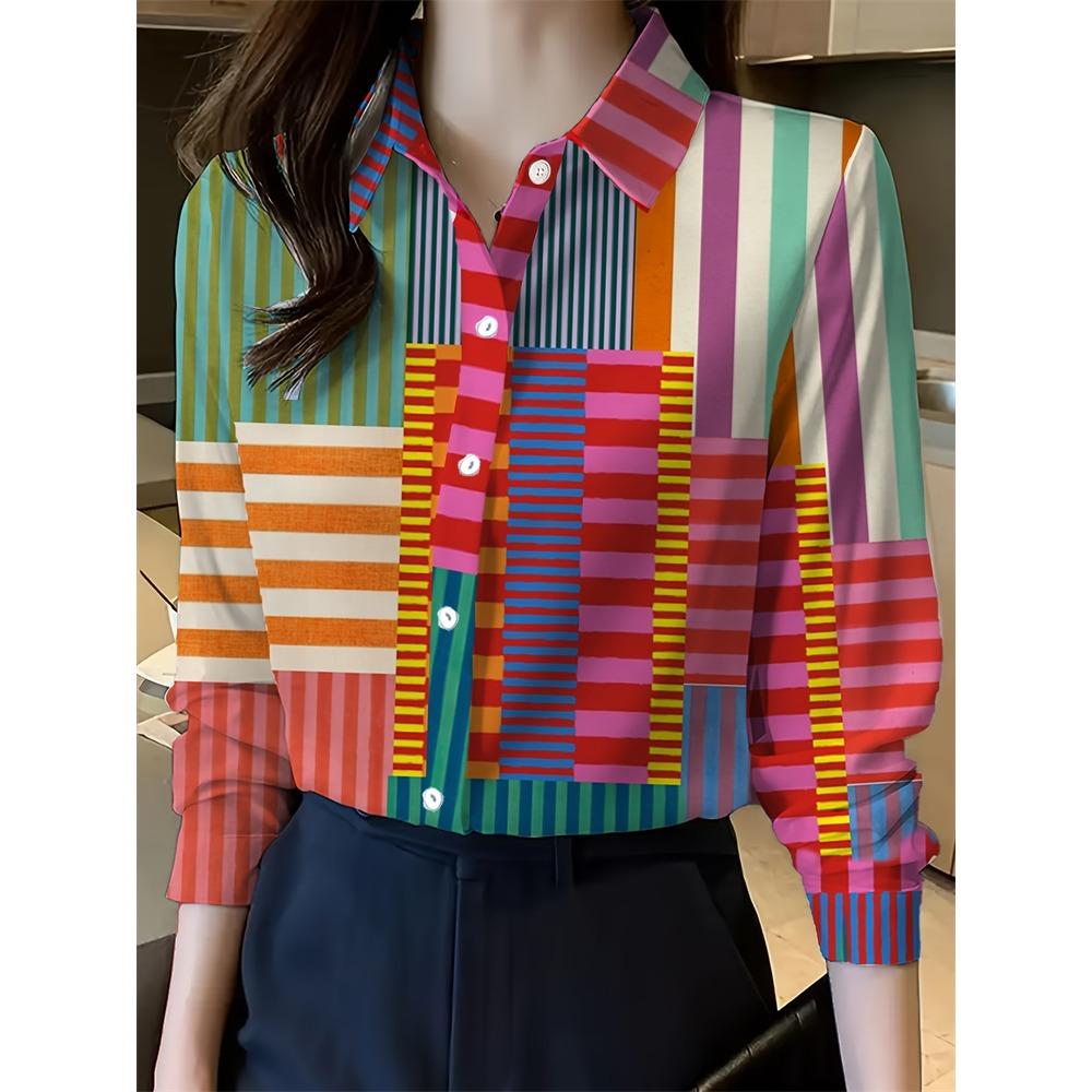 2025 New Women's Plus Size Shirt Fashionable Floral Pattern Suitable For Everyday Commuting Women's Shirt With Lapel Design