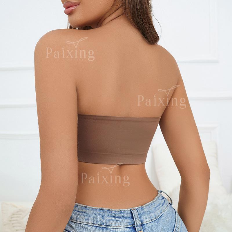 Plus Size Seamless Ice Silk Anti Slip Push Up Comfortable Breathable Women Bandeau Bra