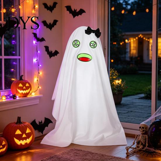 Reusable Holiday Party Supplies Halloween Ghost Decoration, Spooky Outdoor Standing with Glow in Lightweight Festival Home Accents The Dark