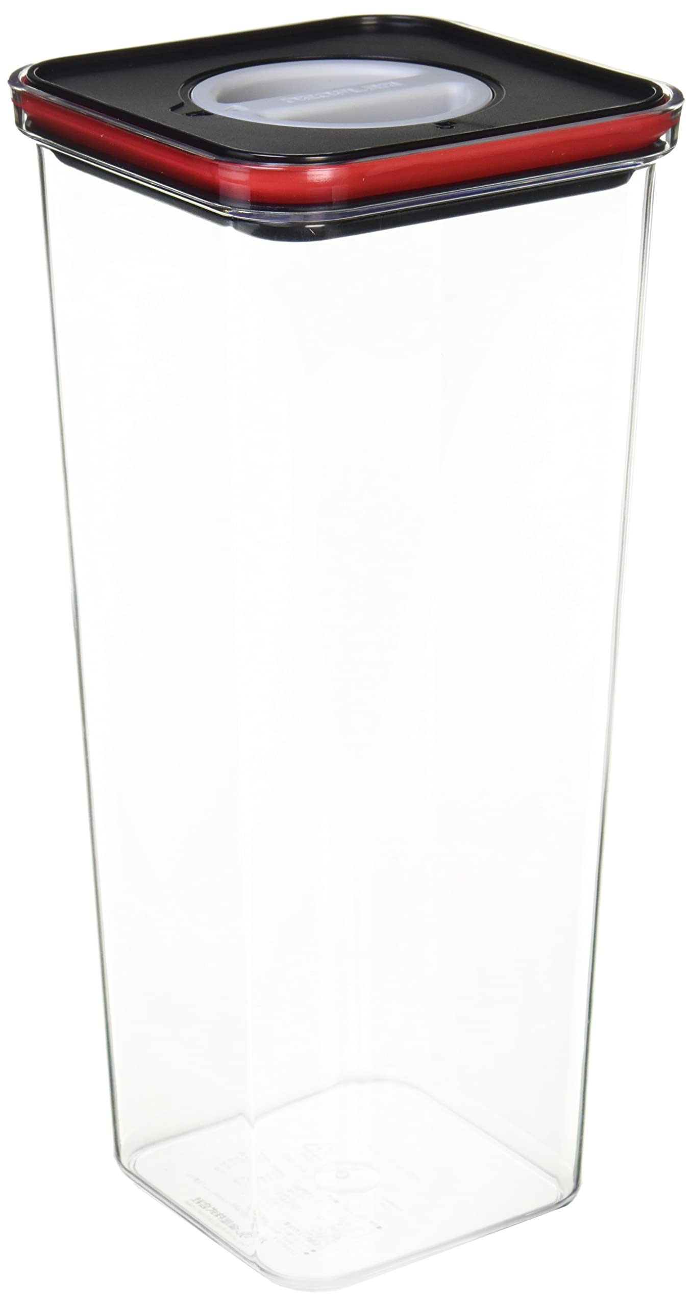 Pearl Metal Smart Seal Square Storage Black x Container, Red, 2.8L, HB-4487