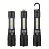 Zoom-Taschenlampe Typ-C Schnellladung Fernzoom geeignet für Notfallsituationen, Zuhause, Outdoor, Camping, Stromausfälle