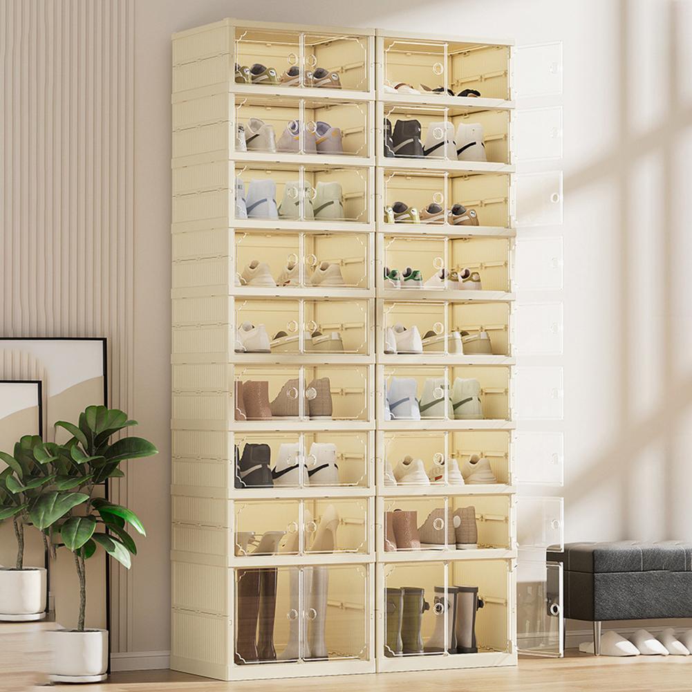 

Shoe Storage Organizer Foldable 8 Layers Shoe Container Box Stackable Shoe Rack Organizer Stackable Sneaker Storage Shoe Cabinet United States