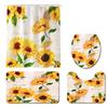 Daisy Rose Shower Curtain Polyester Cover Mat Set Anti-Slip Rug Bathroom Accessories