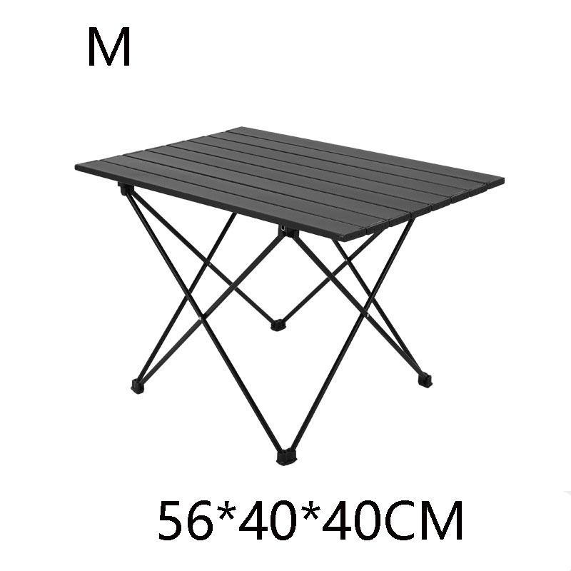 

Легкий алюминиевый складной стол Портативный походный стол Компактный ролл-топ дизайн для пикника на открытом воздухе, барбекю, пляжа S чёрный