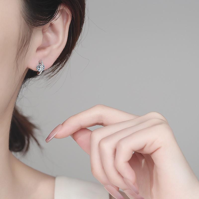 Elegant 2ct Moissanite Stud Earrings Women Sterling Micro Pave With Circular Design Daily Wear Fashion Jewelry