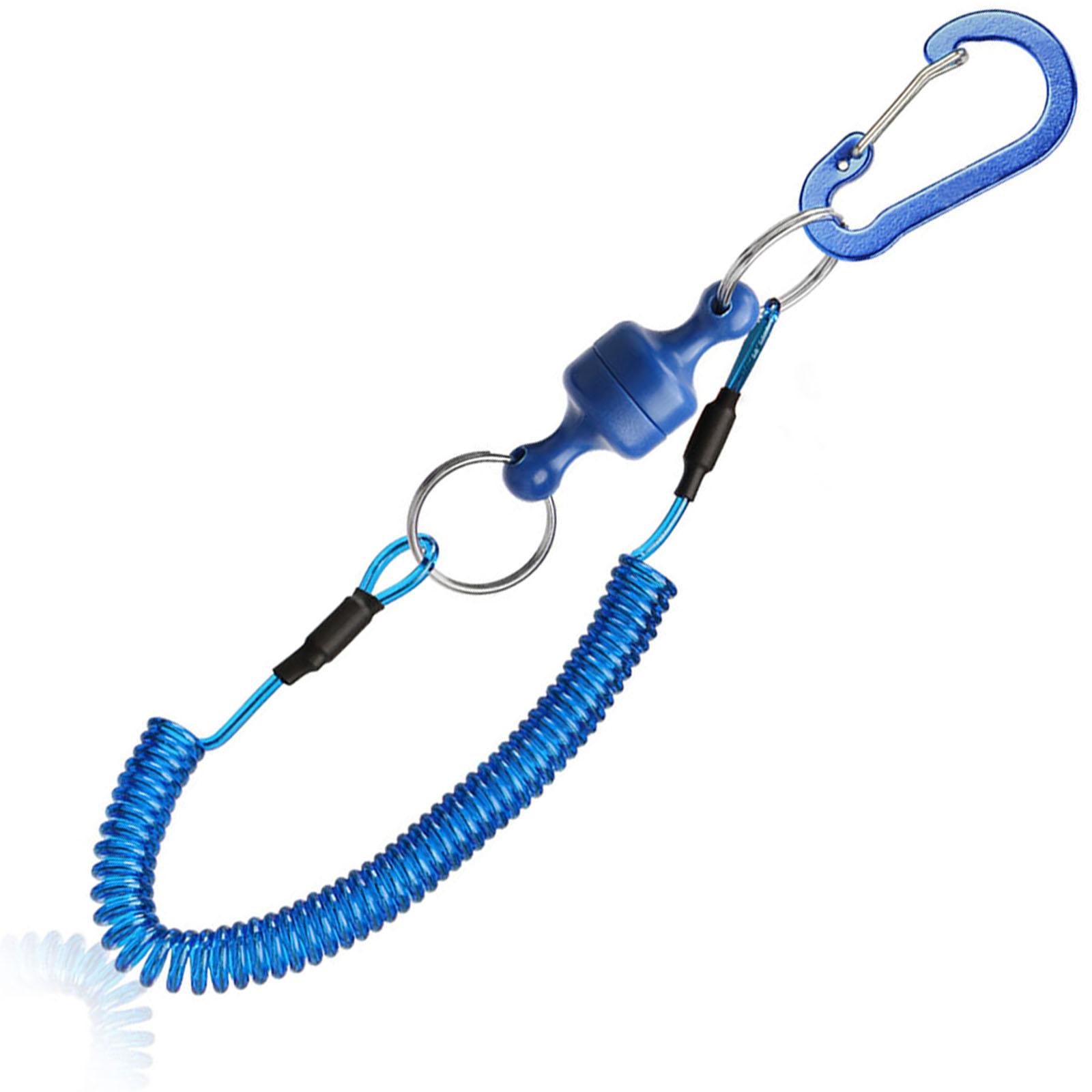 Outdoor Fishing 1.5m Safety Rope Magnetic Release Clip Net Holder Quick Release Strong Magnetic Portable Buckle blue #1