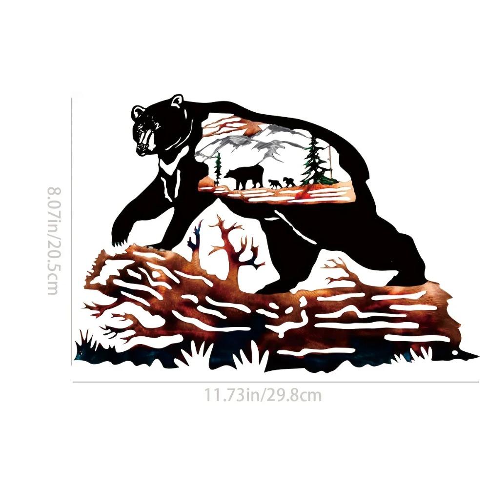 1 Stück Metall Bär Wandkunst Dekoration: Persönlichkeitsverstärkendes Schwarzbären-Design für Wohnzimmer-Heimdekor