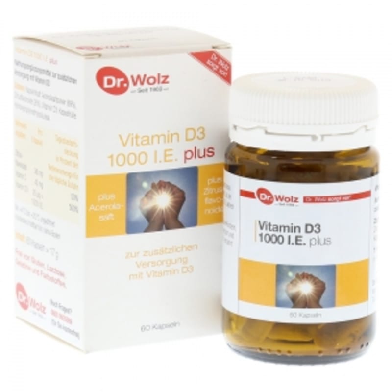 

German Dr. Bolts Vitamin D3 1,000 I.E Plus 60 Capsules