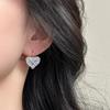 Huitan Delicate Heart Cubic Zirconia Drop Earrings Shiny Graceful Lady Party  Sparkling Wedding Bridal Ear Accessories